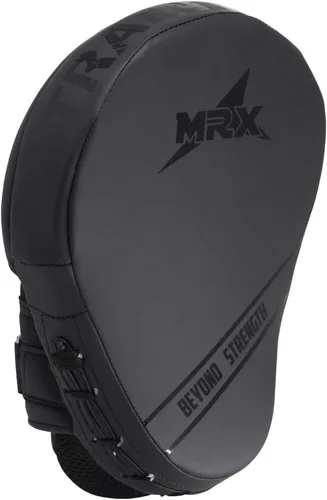 Miniatura 5 de MRX Gel Tech - Gancho de boxeo y almohadillas de Jab MMA Focus Guantes de entrenamiento Thai Kick Strike Shield Curvo Negro/Blanco