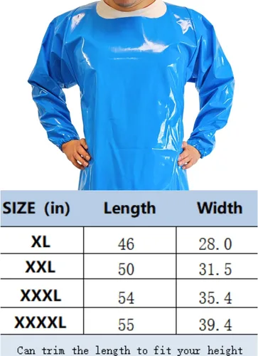Miniatura 7 de ELEBOX Waterproof Apron with Long Sleeves, Safety Apron Work Uniform for Men & Women, Chemical Resistance Anti-Tear Apron Azul