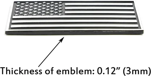Miniatura 3 de 2 emblemas de bandera de metal 3D de Estados Unidos para automóviles y camiones (negro y cromado)