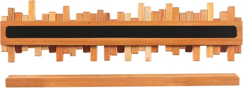 Miniatura 5 de Perchero de madera para colgar en la pared, varios estantes sólidos hechos a mano de madera de cerezo natural con 7 ganchos modernos abatibles
