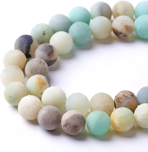 Miniatura 43 de 45 piezas de cuentas de piedra natural de arco iris de Alashan de 8 mm de ágata para hacer joyería, cuentas de piedra de 15" para pulseras