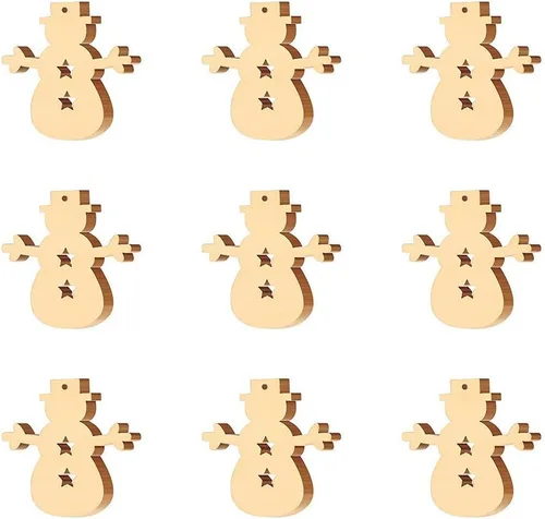 Miniatura 7 de 100 piezas de rebanadas de madera, adornos de madera de Navidad sin terminar, adornos colgantes, manualidades para arte, manualidades, decoración