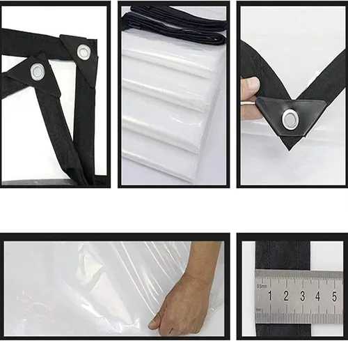 Miniatura 2 de Lonas de polietileno transparente de 3 x 3 pies, lona resistente al agua, cubierta de lona impermeable, lona con ojales duradera para láminas