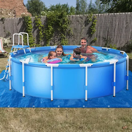 Miniatura 6 de Aulock Almohadillas de piscina de 16.4 x 16.4 pies para piscina sobre el suelo, lona rectangular impermeable de polietileno para piscinas de 8 a 15