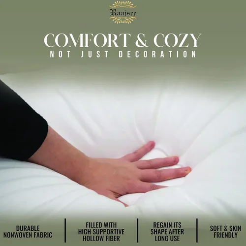 Miniatura 5 de raajsee Juego de 2 rellenos de almohada de 12 x 20 pulgadas, almohadas alternativas suaves y esponjosas para sofá, formas de almohada de 12 x 20