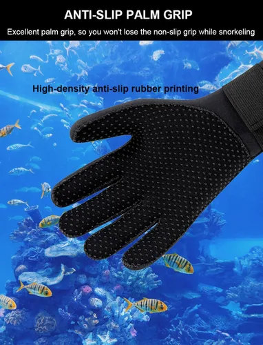 SUJAYU Guantes de buceo de neopreno de 0.118 pulgadas, guantes de buceo antideslizantes para piscina, guantes de pesca impermeables para natación,