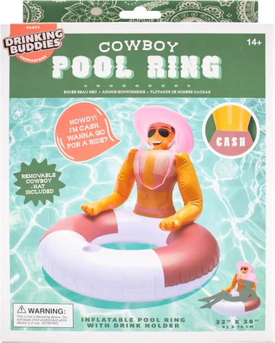 Miniatura 2 de NPW Drinking Buddies Hunky Chad - Anillo inflable para piscina, salvavidas para fiestas de verano en la piscina y despedida de soltera