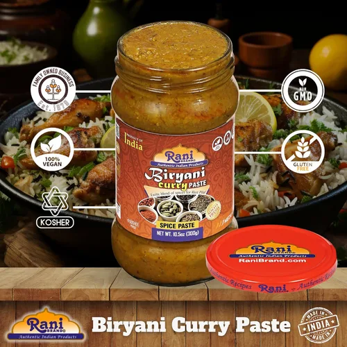 Miniatura 4 de Pasta de curry Rani Biryani Masala (pasta de especias de cocina para platos de arroz indio, pullao/pilau) tarro de vidrio de 10.5 onzas (10.58 oz) ~