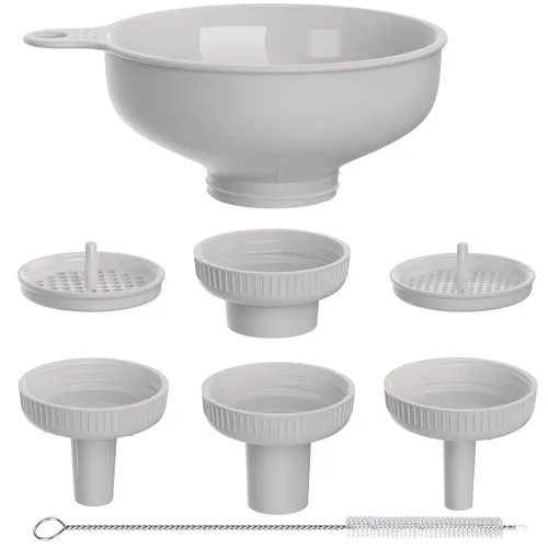 Miniatura 8 de Pisol Embudo Versátil de Boca Ancha, Embudos de Enlatado para Uso en Cocina, Juego de Embudos de Cocina de Plástico de Grado Alimenticio con 4