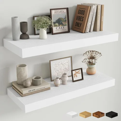 Miniatura 109 de Estantes flotantes de 48 pulgadas para pared, estante de chimenea de 10 pulgadas de profundidad, estantes flotantes de madera para pared, estantes
