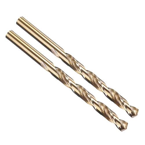 Miniatura 204 de PATIKIL Broca Jobber de 0.039 in, vástago recto M35 cobalto 5% acero de alta velocidad 135° acabado dorado para metal duro de acero inoxidable - 2