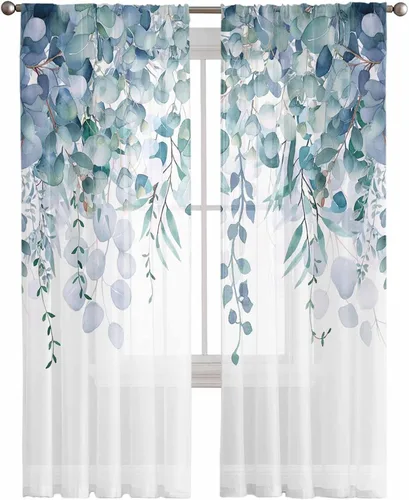 Miniatura 14 de Cortinas CosyBright Feliz Día de San Valentín, 63 Pulgadas de Largo, 2 Paneles, Gnomos, Cortina de Ventana Roja, Corazón de Amor, Árbol, Cortinas