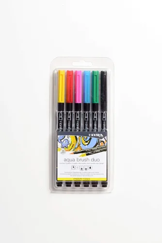 Lyra Aqua Brush Duo Set, colores primarios, 6 piezas Tono primario