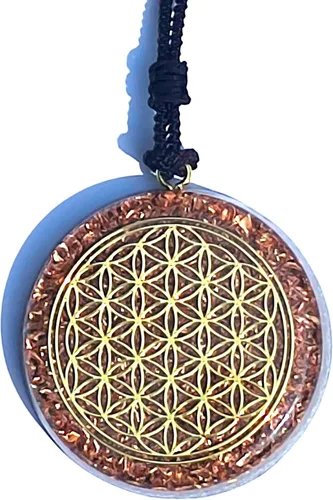 Miniatura 11 de Collar con Colgante Reversible de Orgón de Geometría Sagrada GRANDE 2.25 pulgadas 10.7cm