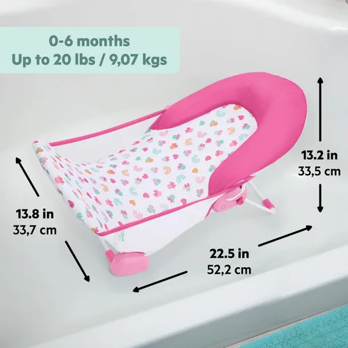 Miniatura 8 de Bright Starts Disney Baby Minnie Mouse - Asiento de baño plegable de 2 posiciones para bebé, soporte ajustable para fregadero o bañera, edades de 0