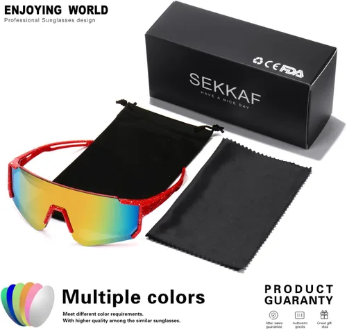 Miniatura 6 de SEKKAF Gafas de sol de béisbol juveniles para niños y niñas de 6 a 12 años de edad, gafas de sol deportivas de softbol para ciclismo y deportes