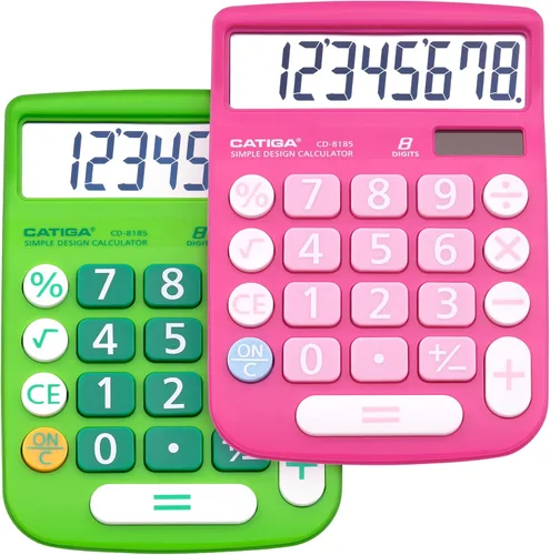 Miniatura 12 de Calculadora básica: Catiga - Calculadora de oficina y estilo doméstico, educativa, adecuada para la escuela, la empresa y uso personal, Negro
