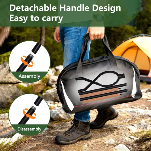 Miniatura 5 de Pinzas grandes para chimenea de 42 pulgadas con forma de tijera dentada, pinzas portátiles expandibles para hogueras al aire libre, agarrador