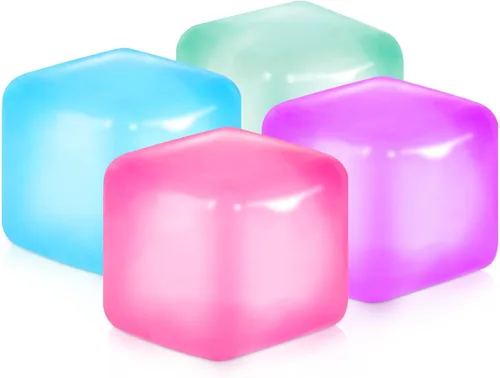 Juguetes sensoriales esponjosos para aliviar el estrés, paquete de 4 cubos de hielo sólidos rellenos de azúcar de malta de alta densidad, artículo