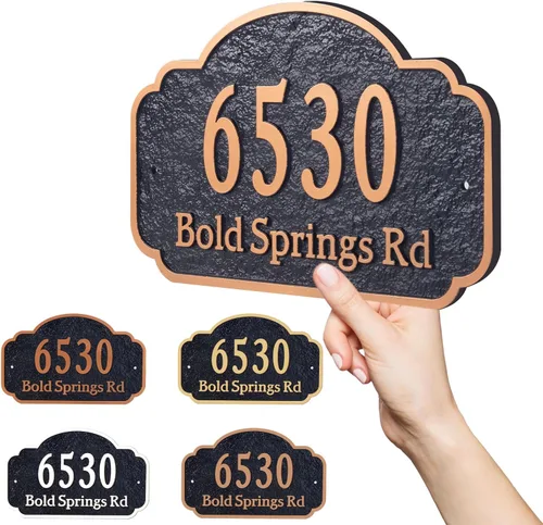 Personalized Address Plaque,Hand-Carved House Number Sign Plaque,Custom Address Numbers for Outside