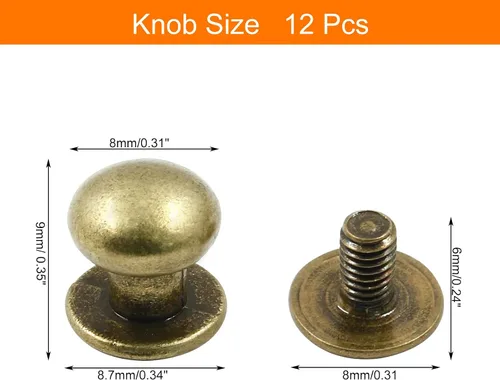 Miniatura 2 de Biaungdo 12 piezas tiradores de cajón mini de 0.31" x 0.39" pulgadas, pomos redondos para gabinete, tiradores para tocador armario cofre cajón cajas