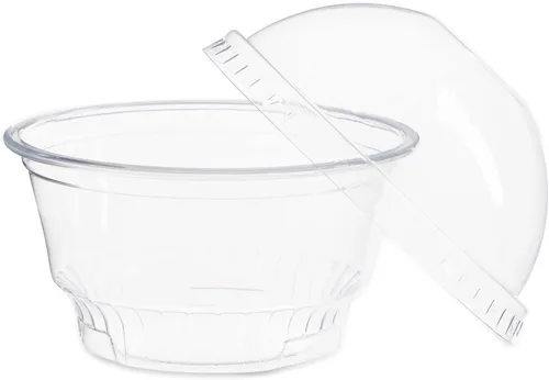 Miniatura 8 de Juvale Vasos de plástico con tapas, 5 onzas, transparentes, paquete de 50 unidades, tazas de postre y recipientes de helado con tapas de cúpula