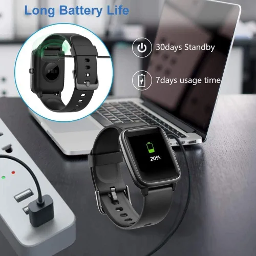Miniatura 6 de Lamshaw Compatible con cargador de relojes inteligentes FreeDvigor, cargador de repuesto de cable de carga USB magnético compatible con relojes Negro