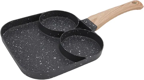 Miniatura 3 de Sartén antiadherente 3 en 1, sartén para huevos, sartén seccional para desayuno que evita que se pegue resistente al calor, sartén dividida