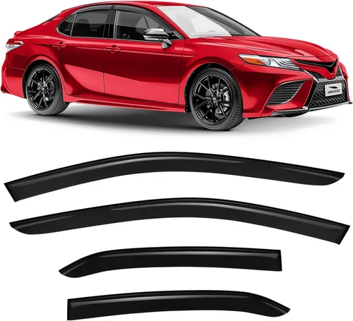 Voron Glass Protectores de lluvia extra duraderos con cinta adhesiva para Toyota Camry 2018-2024, deflectores de ventana, viseras de ventana de