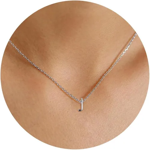 MONOOC - Collares con inicial minúscula para mujeres y niñas, chapado en oro de 14 quilates, minimalista personalizado con nombre con monograma