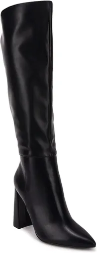 Botas altas hasta la rodilla para mujer, con puntera puntiaguda, pantorrilla ancha, bloque grueso, cremallera lateral, botas Go-go