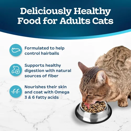 Miniatura 4 de Blue Buffalo Tastefuls alimento seco para gatos adultos con cuidado del pelo de bola, hecho en Estados Unidos con ingredientes naturales, receta