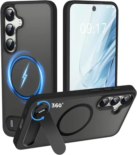 Miniatura 13 de Reukdnv Funda magnética para Galaxy S24 Ultra con soporte de metal duradero, protección contra caídas de grado militar, compatible con MagSafe