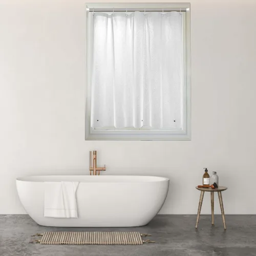 Miniatura 16 de Cortina de ducha corta transparente de 60 pulgadas de largo, forro de cortina de ducha corta de plástico EVA 7G, 60 pulgadas de largo para baño