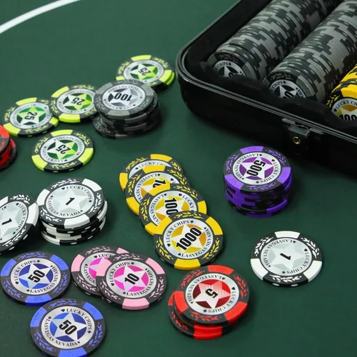 Miniatura 6 de ORIENGEAR Fichas de póquer profesionales, 50 fichas de póquer de 0.49 oz compuestas con denominación clara, fichas numeradas para juegos de cartas