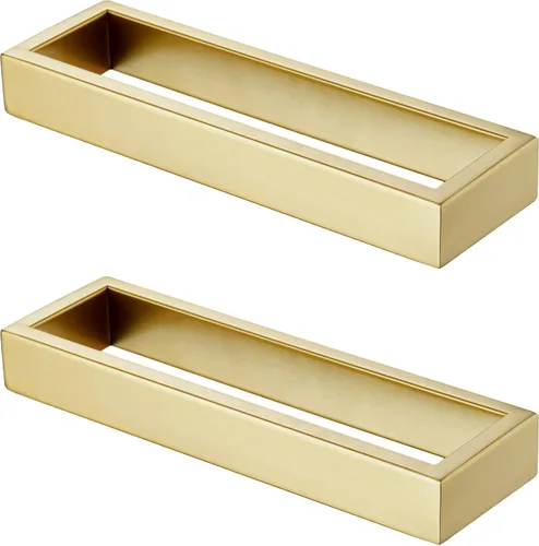 KOKOSIRI Anillos de toalla cepillados de oro para toallas de mano Barras de toalla de 9 pulgadas para cocina Organizador de toallas de acero Oro