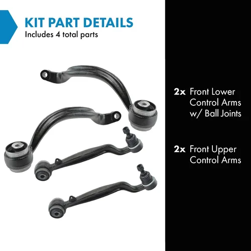 Miniatura 2 de TRQ Brazo de control delantero superior e inferior con rótula juego de 4 piezas compatible con Land Rover Range Rover 2003-2012