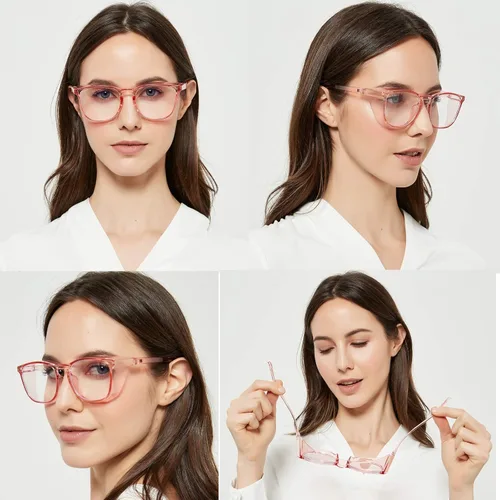 Miniatura 4 de Gafas protectoras de seguridad, lentes claros a prueba de empañamiento/rayones, para hombre, marco transparente Rosado