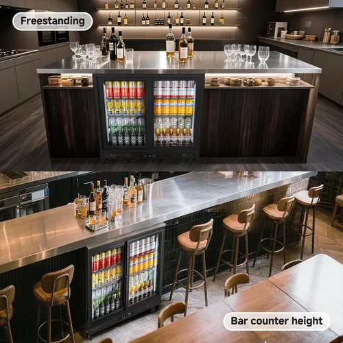 Miniatura 4 de BODEGA BODEGACOOLER Enfriador de barra trasera, refrigerador comercial de bebidas de 7.7 pies cúbicos con 2 puertas corredizas de vidrio