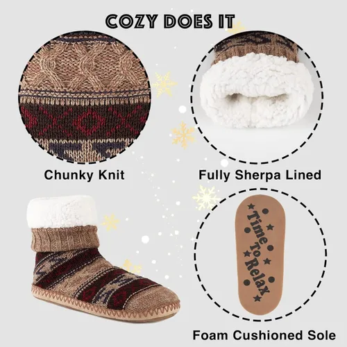 Miniatura 4 de Cozylook Calcetines tipo pantufla para hombre, con forro polar, suela antideslizante, para invierno, suaves, gruesas, acogedoras, cálidas, peludas