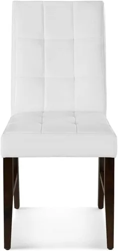 Miniatura 4 de Modway Promulgate Biscuit - Juego de 2 sillas auxiliares tapizadas de piel sintética para comedor, color blanco