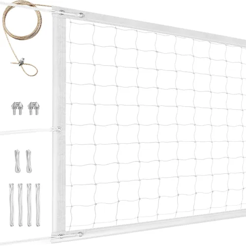Miniatura 10 de Red profesional de voleibol para exteriores de servicio pesado, mejorada para todo clima, cable de acero inoxidable extendido, bordes extra gruesos