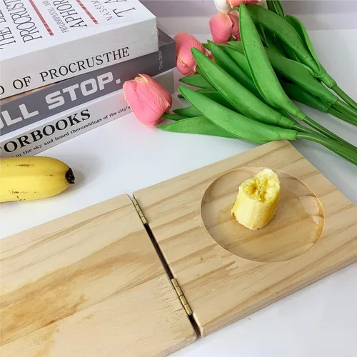 Miniatura 4 de Tostonera Tostonera de madera para plátanos fritos Tostonera para plátanos fritos de 3.3 pulgadas y plátanos rellenos, 10.5 x 4.5 x 1 pulgadas