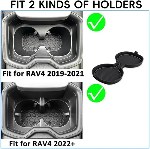 Miniatura 5 de Auovo Insertos de portavasos 3D para Toyota RAV4, accesorios 2025 2024 2023 2022 2021 2020 2019 de silicona para consola central portavasos