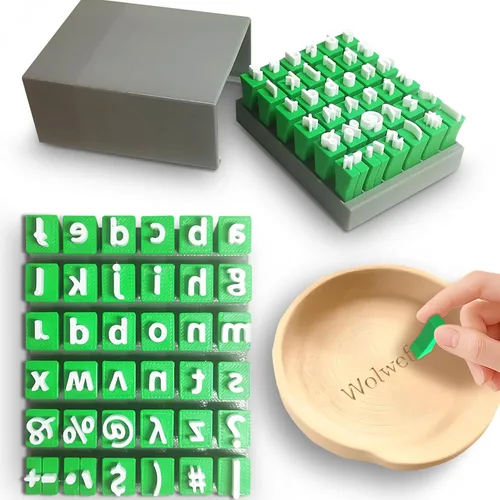 Miniatura 7 de Sellos de letras para arcilla, juego de sellos del alfabeto de arcilla polimérica para cerámica, sellos de cerámica para arcilla personalizados