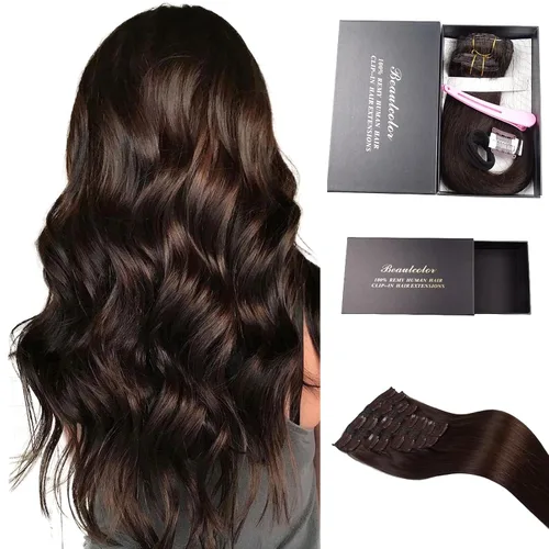 Miniatura 22 de 8Pcs Clip in Hair Extensions Real Human Hair, 140G 18 Inch Ash Blonde Mix Bleach Blonde 18P613