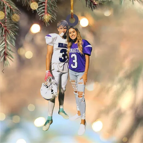 Miniatura 26 de Nazenti Adorno de Navidad personalizado para árbol de pareja, adornos de fotos, bonito diseño