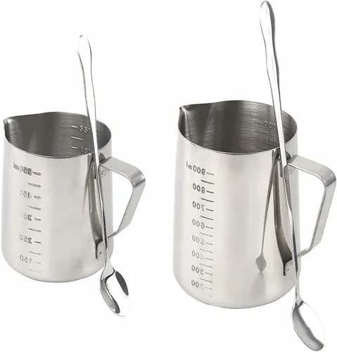 2 ollas para hacer velas con cucharas largas, tazas medidoras de cera derretida, jarra de acero inoxidable con boquilla antigoteo (21.1 onzas