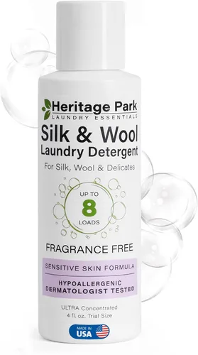 Heritage Park - Detergente para ropa de seda y lana, sin fragancia, hipoalergénico, pH neutro, probado por dermatólogos, sensible a la piel, sin
