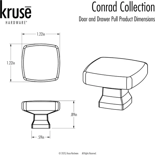 Miniatura 6 de 30332 - Pomo para puerta y cajón Conrad (individual) - Diámetro de 1-1/4", níquel satinado cepillado